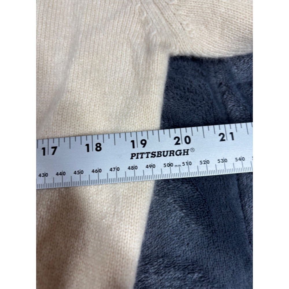 L'art Cream Wool Blend V-Neck Button Front Cardigan Sweater Made in Korea FREE - Picture 6 of 10